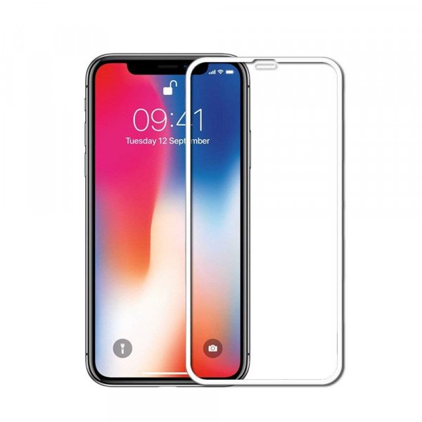 Wholesale iPhone 11 Pro (5.8in) / XS / X HD Tempered Glass Full Glue Screen Protector (White Edge)